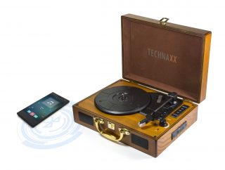 Technaxx Bluetooth gramofon/konvertor – převod LP gramofonových desek do MP3 formátu, hnědý (TX-101)