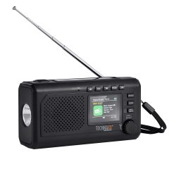 Technaxx Crank Emergency DAB Radio s klikou, solárním nabíjením a powerbankou (TX-414)