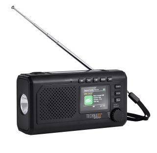 Technaxx Crank Emergency DAB Radio s klikou, solárním nabíjením a powerbankou (TX-414)